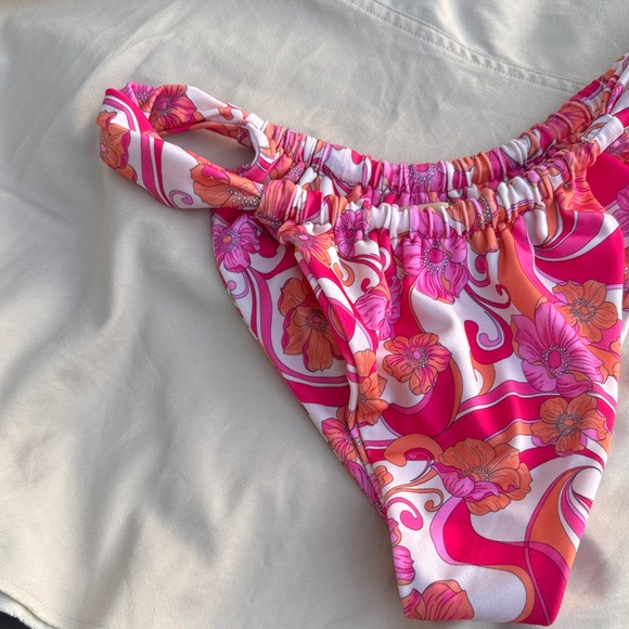 Women’s Pink & Orange Floral Swim Bottoms - Picture 2 of 7